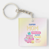Grappig super mam, vrouw, super vermoeide Moederda Sleutelhanger (Voorkant)