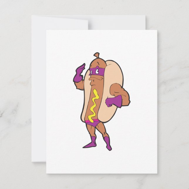 grappig superheld hotdog (Voorkant)