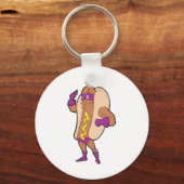 grappig superheld hotdog sleutelhanger (Voorkant)