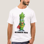 Grappig Superheld Komkommer Pickle Man T-shirt (Voorkant)
