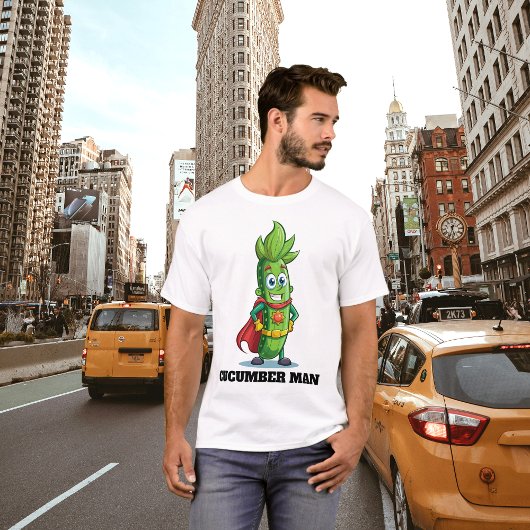 Grappig Superheld Komkommer Pickle Man T-shirt