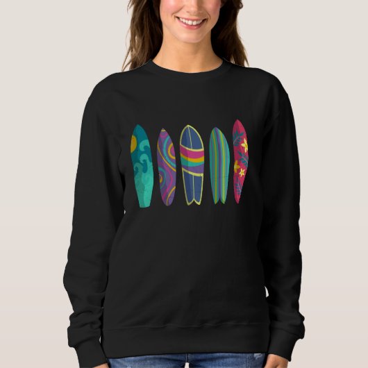 Grappig Surfboard Art Summer Surf Surfen Beach Sur Trui (Voorkant)