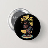 Grappig Surfen Bigfoot Ronde Button 5,7 Cm (Voorkant /achterkant)