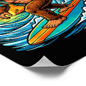 Grappig surfen hawaii zomer strand surf golf poster (Hoek)