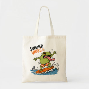 Grappig Surfen Kikker Zomer Vibes T-Shirt Tote Bag