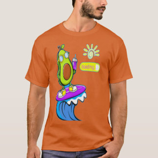 grappig surfen op avocado7 t-shirt