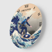 Grappig surfen op de Grote Golf van Hokusai Grote Klok (Hoek)