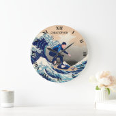 Grappig surfen op de Grote Golf van Hokusai Klok (Huis)