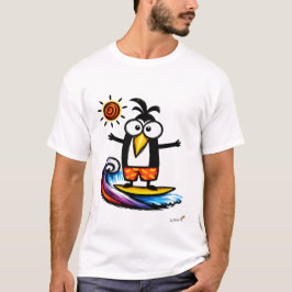 Grappig Surfen Pinguïn Cartoon T-Shirt