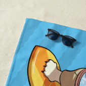 Grappig Surfen Polar Beer Beach Party Cartoon Strandlaken (In situ)