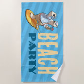 Grappig Surfen Polar Beer Beach Party Cartoon Strandlaken (Voorkant)