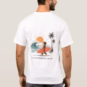 Grappig surfen strand T-shirt (Achterkant)