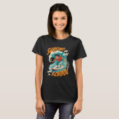 Grappig surfen terug naar school retro t-shirt (Voorkant volledig)