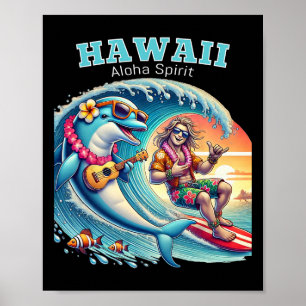 Grappig Surfershemd - Aloha Spirit Hawaï Poster