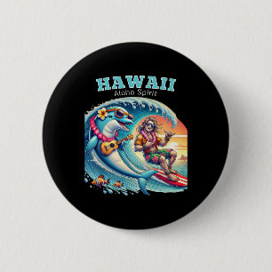 Grappig Surfershemd - Aloha Spirit Hawaï Ronde Button 5,7 Cm
