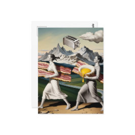 Grappig Surrealistisch Ontbijt Vrouwen Briefkaart
