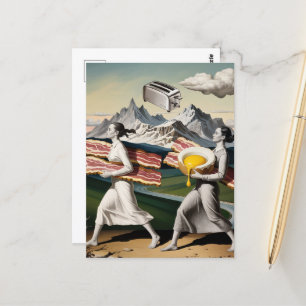 Grappig Surrealistisch Ontbijt Vrouwen Briefkaart