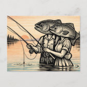 Grappig Surrealistisch Vissend Koppel Briefkaart (Voorkant)