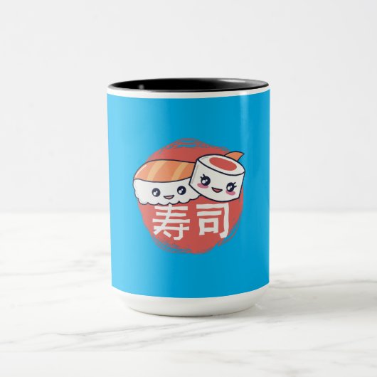 Grappig Sushi Cartoon Ontwerp Mok (Midden)