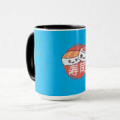 Grappig Sushi Cartoon Ontwerp Mok (Voorkant links)