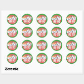 Grappig Sushi Cartoon Ontwerp Ronde Sticker (Vel)