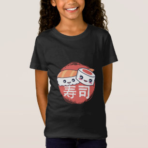 Grappig Sushi Cartoon Ontwerp T-shirt