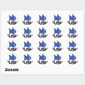 Grappig sushi vis icoon ronde sticker (Vel)
