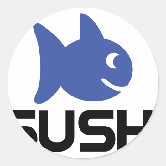 Grappig sushi vis icoon ronde sticker (Voorkant)