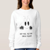 Grappig Sweatshirt met Curiosity Eyes - Smile (Voorkant)
