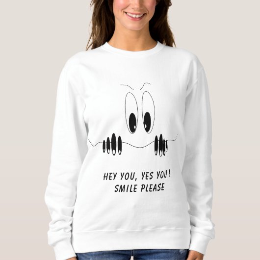 Grappig Sweatshirt met Curiosity Eyes - Smile (Voorkant)