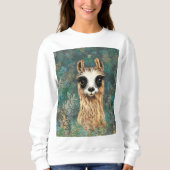 Grappig sweatshirt met Curious Llama (Voorkant)