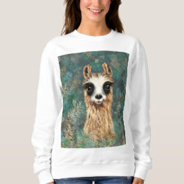 Grappig sweatshirt met Curious Llama