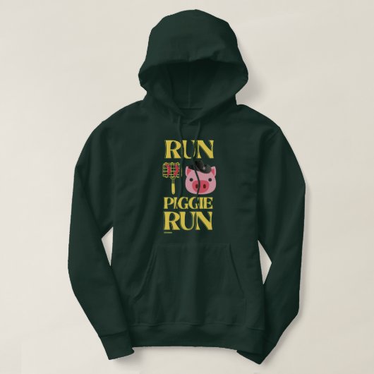 grappig sweatshirt met hoodie "RUN PIGGIE" (Design voorkant)