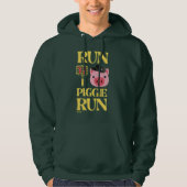 grappig sweatshirt met hoodie "RUN PIGGIE" (Voorkant)