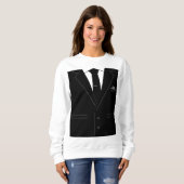 Grappig sweatshirt met zwart zakelijk pak en Strop (Voorkant volledig)