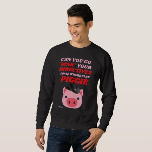 grappig sweatshirt "OINK PIGGIE" (Voorkant volledig)
