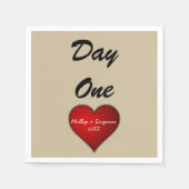 Grappig Sweet Wedding Red Heart met namen / jaar Servet (Voorkant)