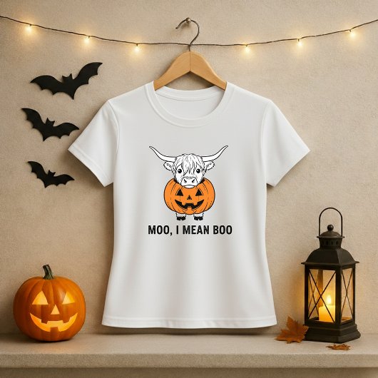 Grappig Syings Halloween T-shirt; Koe & pompoen wo T-shirt