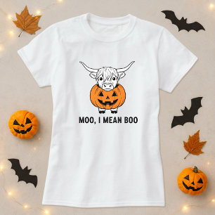 Grappig Syings Halloween T-shirt; Koe & pompoen wo T-shirt