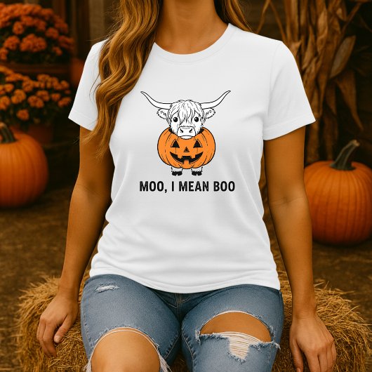 Grappig Syings Halloween T-shirt; Koe & pompoen wo T-shirt