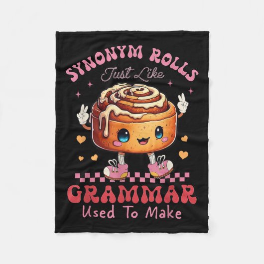 Grappig Synoniem Rolls Joke Cinnamon Rolls Grammat Fleece Deken (Voorkant)