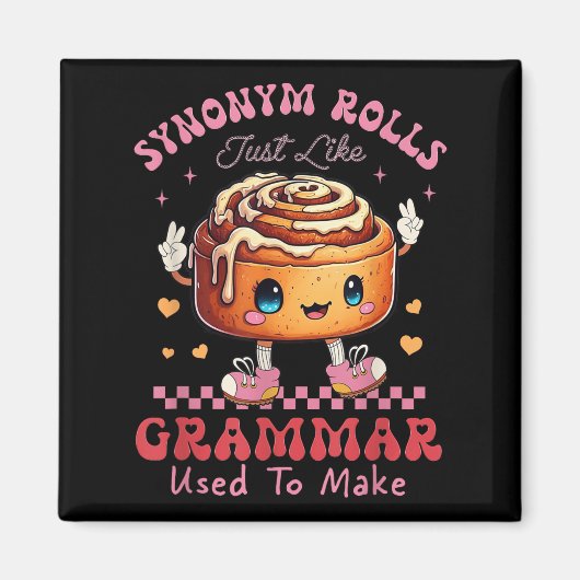Grappig Synoniem Rolls Joke Cinnamon Rolls Grammat Magneet (Voorkant)