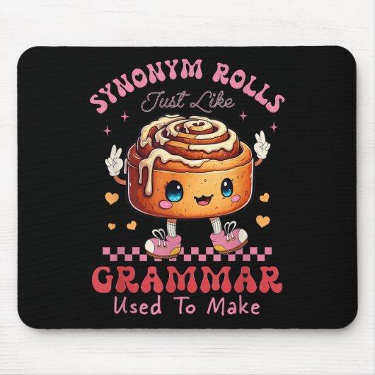 Grappig Synoniem Rolls Joke Cinnamon Rolls Grammat Muismat (Voorkant)