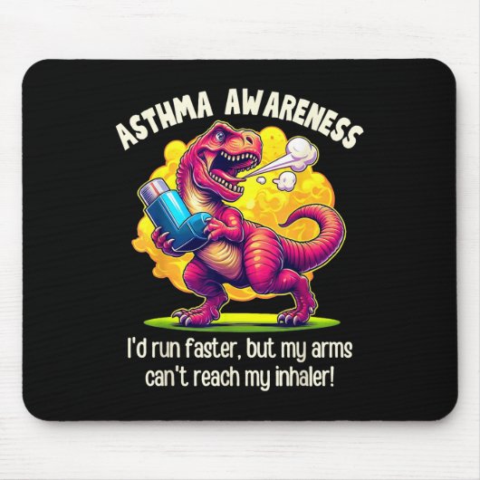 Grappig T-rex astma bewustzijn Muismat (Voorkant)