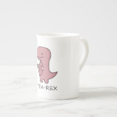 Grappig T Rex Dinosaur Theeliefhebber Gift, Dinosa Porselein Kop (Voorkant rechts)