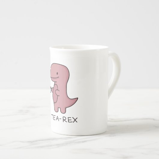 Grappig T Rex Dinosaur Theeliefhebber Gift, Dinosa Porselein Kop (Voorkant rechts)