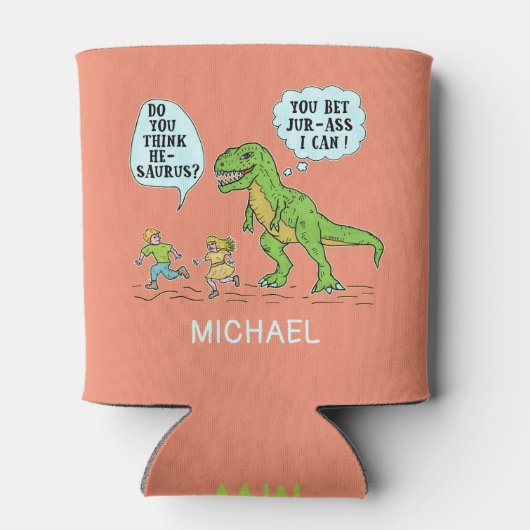 Grappig T Rex Dinosaurus Jurassic Pun Humoristisch Blikjeskoeler (Achterkant)