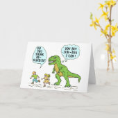 Grappig T Rex Dinosaurus Jurassic Pun Humoristisch Kaart (Gele Bloem)