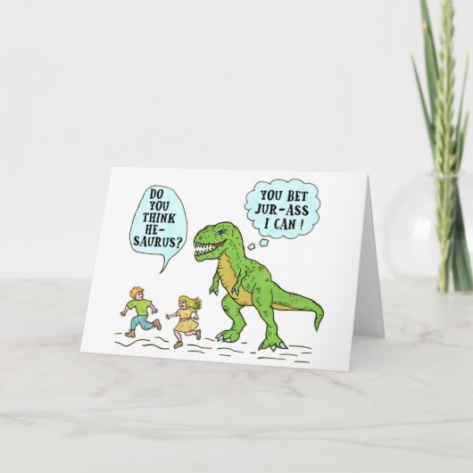 Grappig T Rex Dinosaurus Jurassic Pun Humoristisch Kaart (Voorkant)