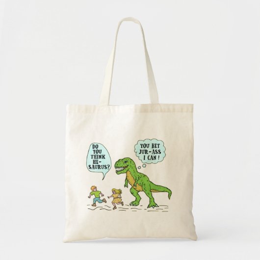 Grappig T Rex Dinosaurus Jurassic Pun Humoristisch Tote Bag (Voorkant)
